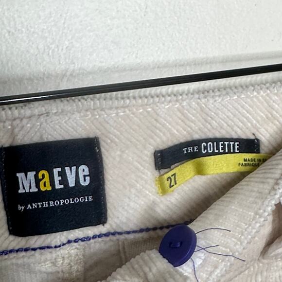 Anthropologie Cream Wide Leg Pants - Picture 4 of 5